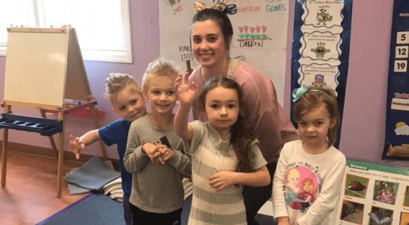 Pleasant Day Schools staff member with kids